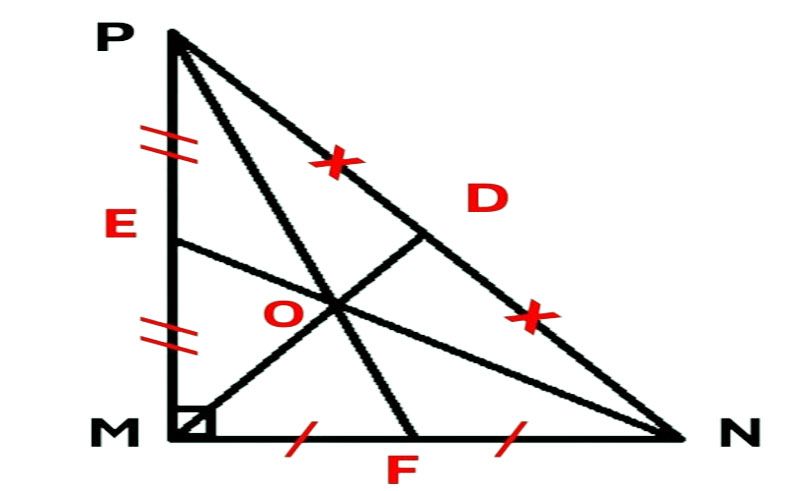 Trọng tâm của tam giác vuông
