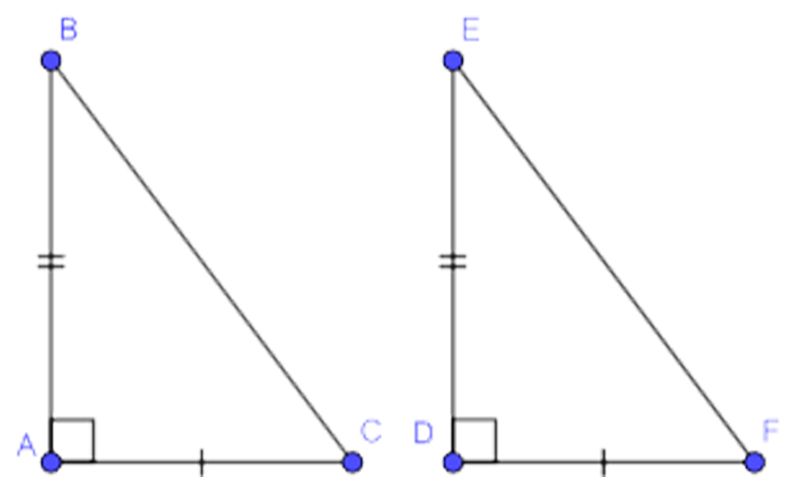 Các trường hợp bằng nhau của tam giác vuông