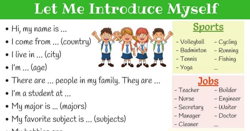 Mẫu giới thiệu bản thân bằng tiếng Anh đơn giản cho học sinh